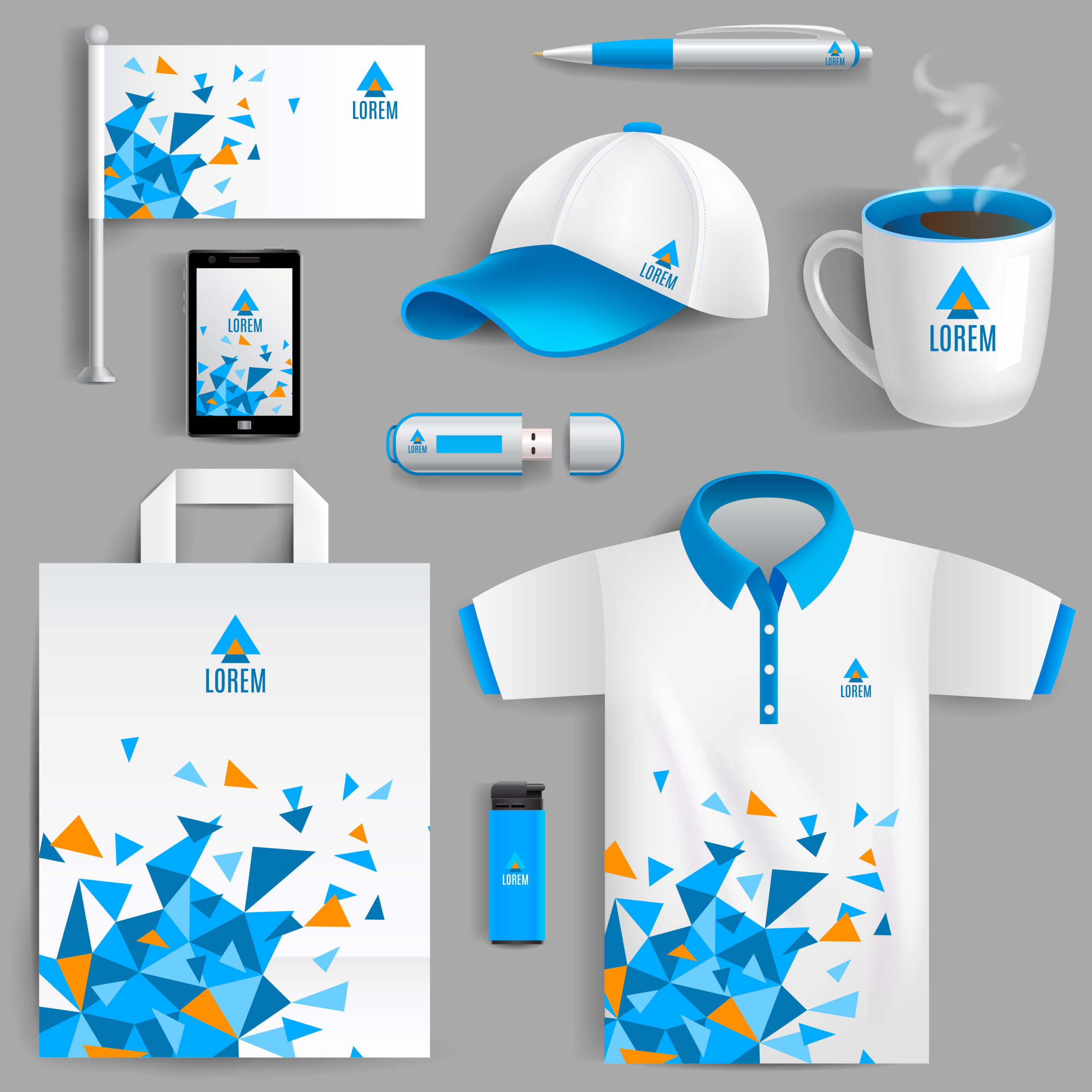Corporate Identity Blue Custom Merchandise & Print Services