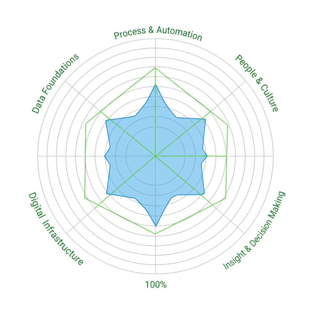 AI readiness radar chart for small business audit - Big Brain Way