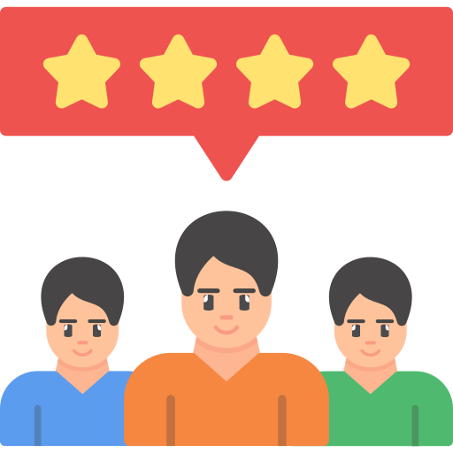 Three people giving feedback or review