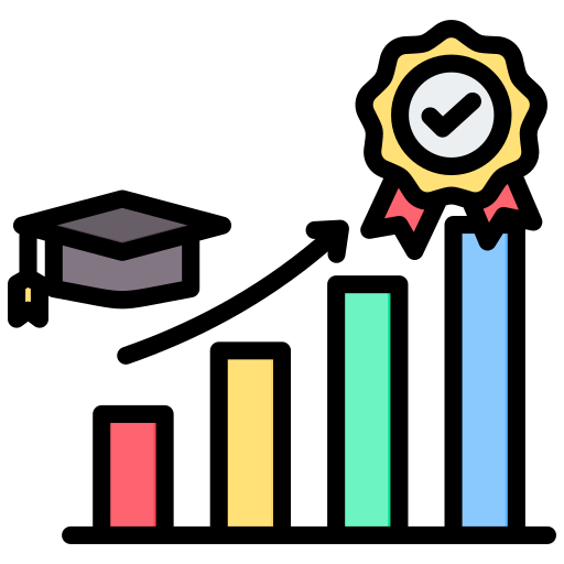 Graduation cap and progress bars